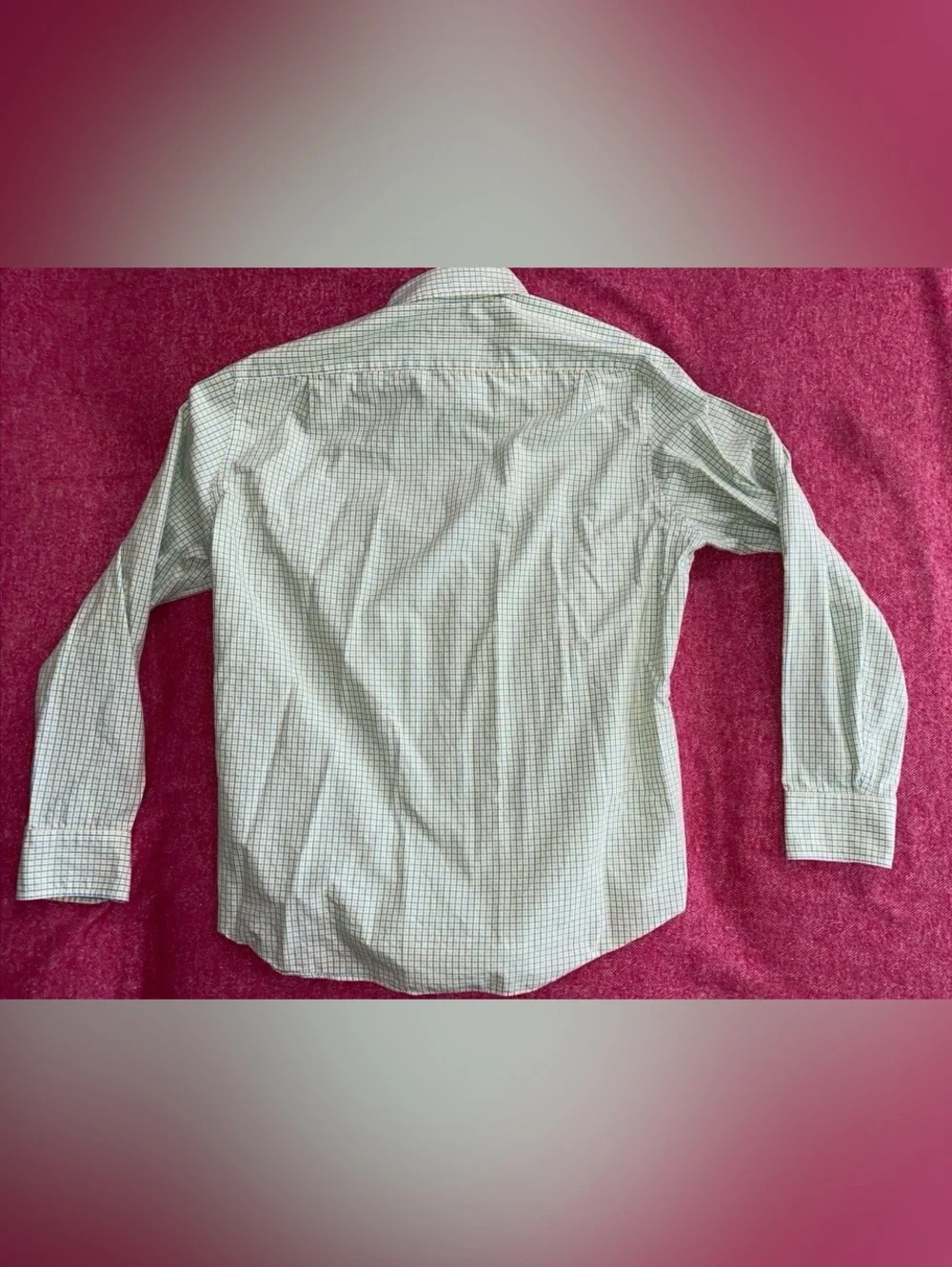 J. Crew Men's Light Green and White Windowpane Button-Down Shirt